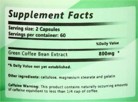BeMedFree.com® does NOT recommend Green Coffee Bean Extract that contains Magnesium Stearate!